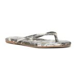 Solei Sea Vivie Python Grey Strappy Flat Flip Flop Sandal size 8 Gray Photo 5