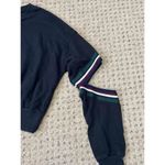NEW "Michelle By Comune" women's XS navy cropped sweatshirt Elbow cutout Blue Photo 6