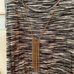 BCX  Black White Sleeveless Shirt with necklace Photo 2