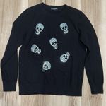 Victoria Harbour Black Sequin Skull Sweater Women’s Medium Photo 0