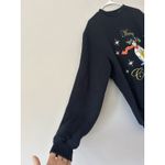 Vintage Retro Merry Christmas Snowman Holiday Crewneck Sweatshirt Size Large Blue Photo 8