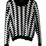 Eloquii  White and Black Geometric Vertical Stripe Pattern Pull-On Sweater 18/20 Photo 0