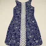 Lilly Pulitzer For Target Blue Fish Patterned Sheath Dress Sz 6 Photo 0