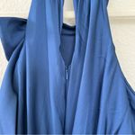 Mac Duggal Ruffle Tiered Soft Tie Halter Neck Gown in Sapphire Blue Photo 7