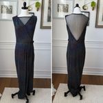 Gygess Rainbow Ombre Pixellated Shimmer Down Illusion Neck Plunging Back 44 12 Black Photo 1