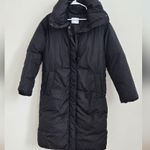 Old Navy Water Black Resistant Long Duvet Puffer Coat Size Small Photo 2