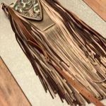 Hide Junky Metallic bronze and accents in turquoise and brown embossed crossbody purse Photo 6