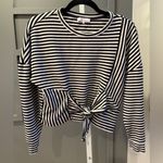 Parker  Nanette Striped Tie-Front Top Size   XXS Black/White Photo 1