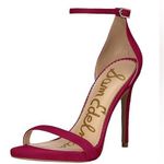Sam Edelman Ariella Ankle Strap Suede Sandal in Pomegranate Pink Size 10.5 Photo 0