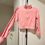ZARA Pink and red stripes zip-up crop jacket Photo 2