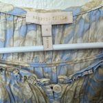 Rebecca Taylor Short Sleeve Satin Leaf Floral 100% Cotton Maxi Dress Size 8 Photo 3