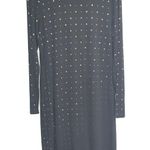 M/L Black Long Sleeve Dress Midi Polka Dot Casual Women’s Size M Photo 0