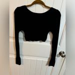 Free People Intimately  Ribbed Black Long Sleeve Crop Top Photo 4