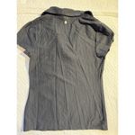 Calla Black Ribbed Collared Short Sleeve Top – Size S Photo 1