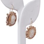 Antique 14K 14KT Antique Cameo Yellow Gold Ladies Earrings Photo 3