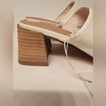 Joie  Olympia Slide Heeled Sandals Mules Women’s Bone White Cream Size 7.5 Photo 6