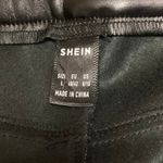 SheIn  Black Faux Leather Straight Leg High Rise Pockets Ankle Pants Size 8/10 Photo 3