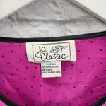 J.O. Classic Satin Silky Sleep Shirt Size M Purple Black Dot Short Sleeve Pocket Size M Photo 2