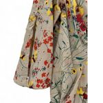 Anthropologie Baraschi | S | Anthroplogie 100% Silk Tie Front Mini Dress Bow Floral Puff Photo 3