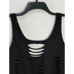 Women's Bodysuit Cutout Black Long Back Sleeveless Black Cotton Blend Medium Photo 4