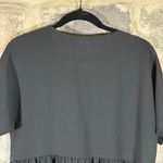 Aritzia Wilfred Macee Top Peplum Blouse Black Women's XXS Oversized Lightweight Photo 4