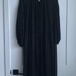 H&M  LONG BLACK POLKA DOT SHIMMERING PATTERN  CHIFFON WITH INNER DRESS SZ XL NWT Photo 2