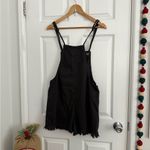 Aerie  NWT Charcoal Denim Overall Shorts Photo 4