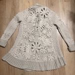 Angel of the North Crochet Knit Cardigan Cream Boho Cottagecore Anthropologie Photo 4