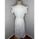 Womens Doen White Eyelet Sleeveless Maxi Nightgown Dress Medium‎ M Photo 2