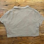 SheIn Beige Cropped Button-up Photo 1