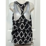 Liz Lange Maternity Tankini Top XXL Black White Ruched Sides Racerback Womens Photo 3