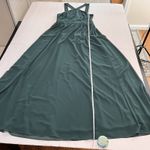 Lulus Air of Romance Forest Green Halter Gown Maxi Dress Size LARGE Photo 9