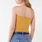 Urban Outfitters Mustard Suede Cropped Tube Top Photo 1