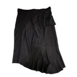 Bordeaux Skirt Size 4 Asymmetrical Gray Ruffle Stretch Raw Edges Back Zip Artsy Photo 5