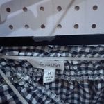 Active USA  Gingham Off The Shoulder Cropped Top Tie Front Long Sleeve M Photo 4