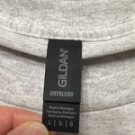 Gildan  Gray Tee with Pink and Black cow print Smiley Photo 3