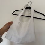 Reformation Malika white linen Halter Top Photo 3