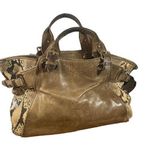 Kooba Brown Leather Snakeskin Tote Shoulder Bag Women Photo 0