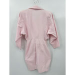 Vintage 80s Pink Bodycon Mini Dress Shoulder Pads Asymmetric Zipper Made in USA Size undefined Photo 2