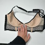 Victoria's Secret  Black Lace scoop neck bra 34D strappy back Polka Dots Photo 5