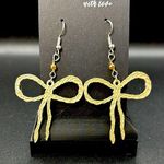 Cowgirl Rope Bow Earrings Tan Photo 0