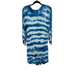 Young Fabulous and Broke  Womens Blue White Tie Dye Long Sleeve Malik Romper Size M Photo 4