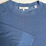 Vince Sheer Textured Knit 3/4 Sleeve Pullover Sweater in French Blue Size S Photo 6