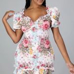 A.Peach Floral Print Smock Mini Dress  Photo 0