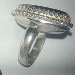 Whiting Davis Co Vintage Floral Engraved Cameo Ring Black Photo 4