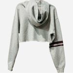 Free People Baldwin Graphic GA Cropped Heavyweight Gray Hoodie Size Large $128 Photo 3