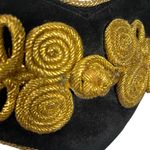 Vintage Sandy Duftler Belt Size Small Black Velvet Statement Dynasty Gold Emblem Photo 4
