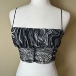 Garage Sheer Crop Top Grey Print Size Small Camisole Tank Top Photo 0