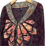 Maaji  Women’s Size L Purple Snakeskin Horse Print Mesh Full Zip Jacket Photo 2