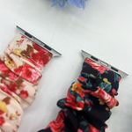 2 Floral Apple Watch Band Small 42/44mm Red/Black Red Photo 4